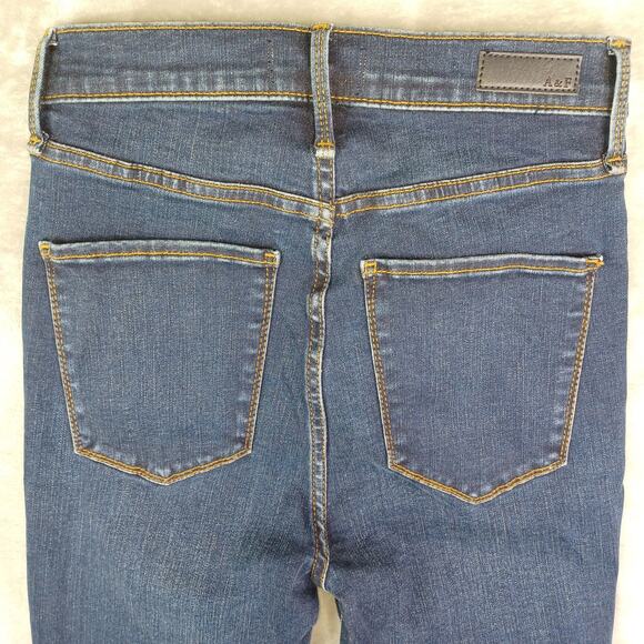 Abercrombie & Fitch Jeans Womens W26/2 Blue Ultra High Rise Super Skinny Raw Hem - Picture 5 of 11